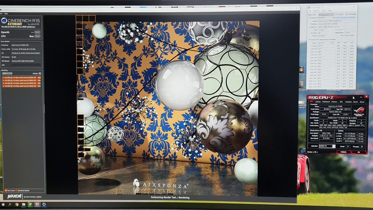 Intel 7940x 14/28 core cinebench r15 extreme