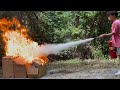 Testing an Amerex 423 20 LB ABC Dry Chemical Fire Extinguisher on a Massive Fire 