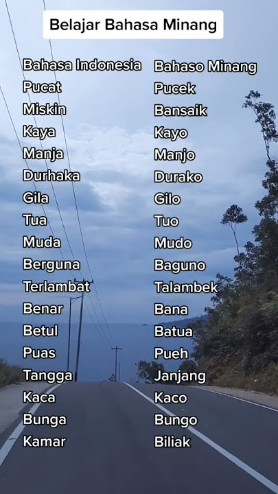 Belajar Bahasa Minang #padang #minang #orangminang #anakanakminang #sobatngarit