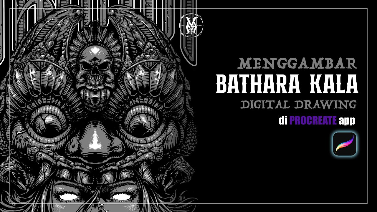 Draw Personification of Bhatara Kala (Time) on iPad Pro | 