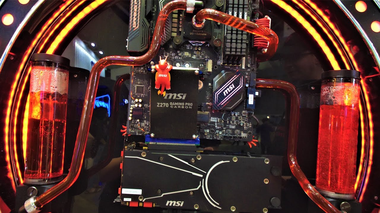 Biostar & FSP Booth - Water Cooled Gaming Pc Builds Computex 2017