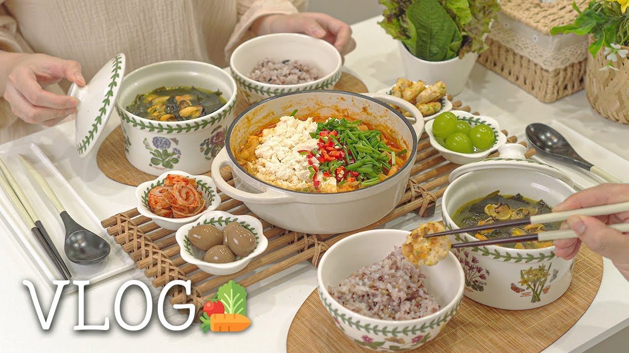 ENG | 이마트에서 장보고 양배추강된장 만들기 (+구독자 이벤트🎁) 치킨카레솥밥, 명란두부덮밥, 토마토 양배추롤, 멘치카츠, 김치콩나물국, 홍합미역국