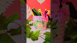 DIY Pen Stand from waste ???? art craft artist subha outofwaste trending diy viral shorts