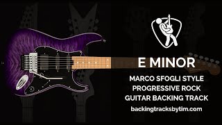 Marco Sfogli Style Progressive Rock Guitar Backing Track in E Minor | 150 BPM