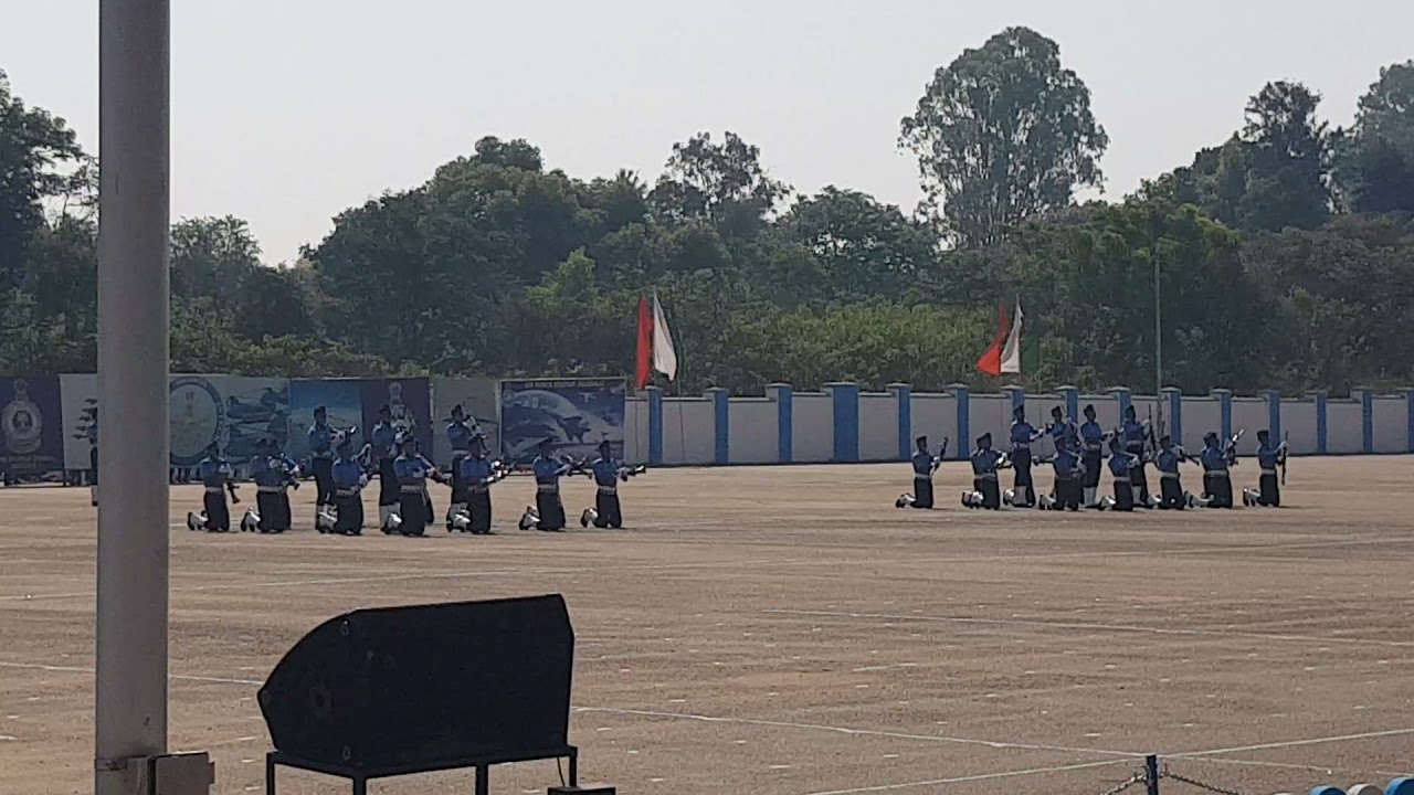 Air warrior drill team displays exemplary rifle handling skills. 