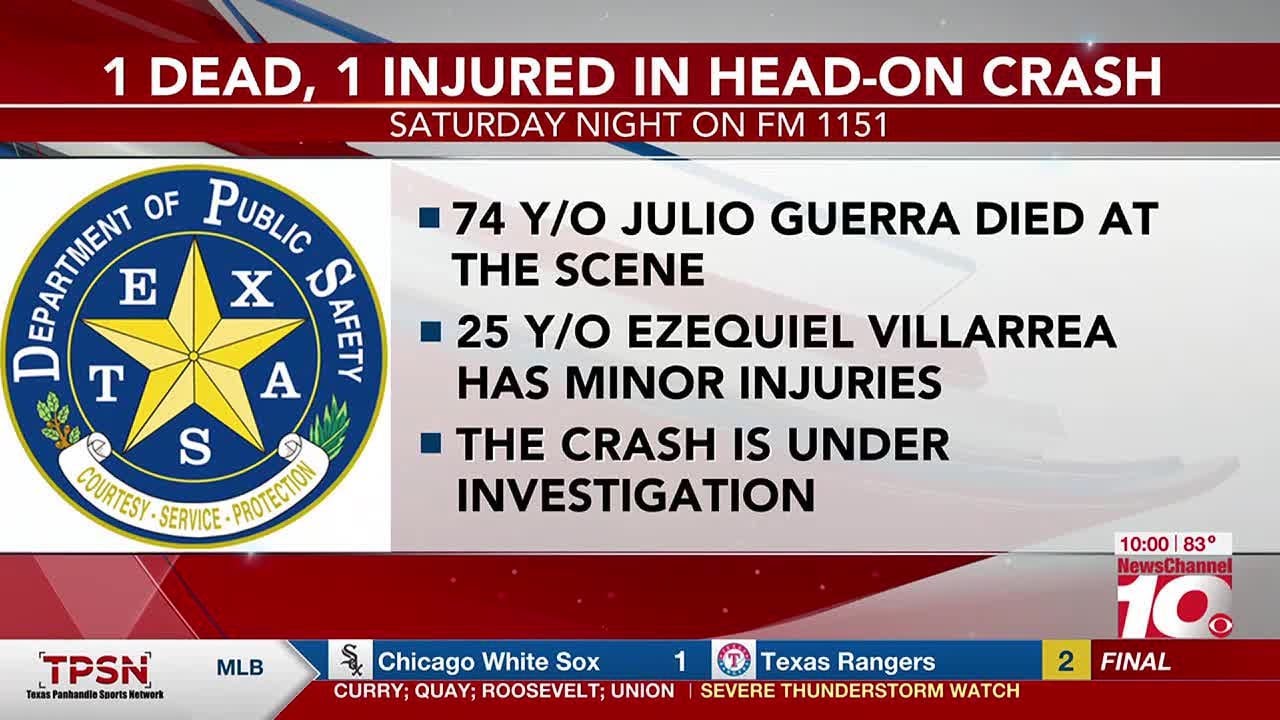 1 dead, 1 injured in head-on crash on FM 1151 in Amarillo