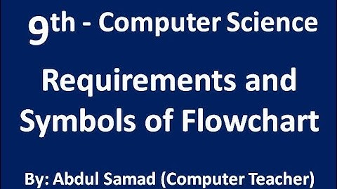 Requirements and Symbols of Flowchart |Ch 1 Problem Solving 9th Class Computer Science New Book 2020