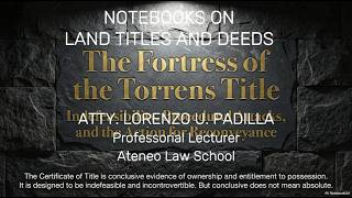 TORRENS CERTIFICATE OF TITLE