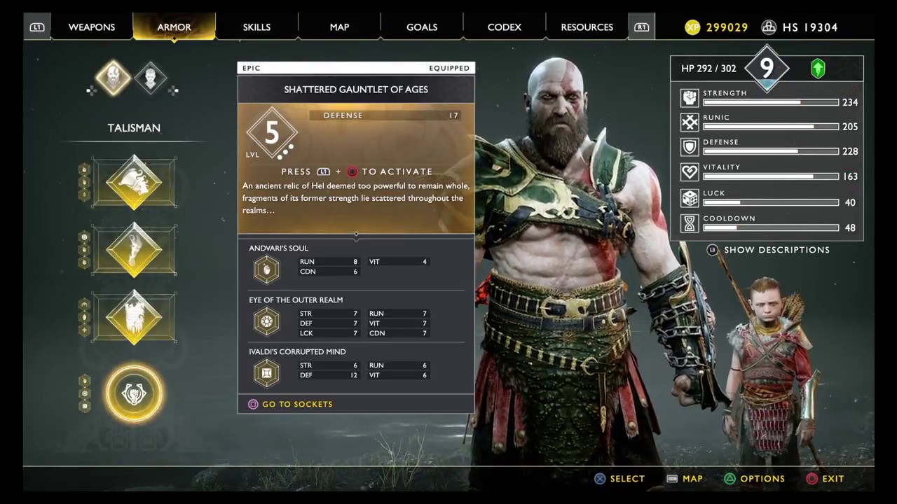 God of War 4 - Max Endgame Stats (Level 9) - YouTube