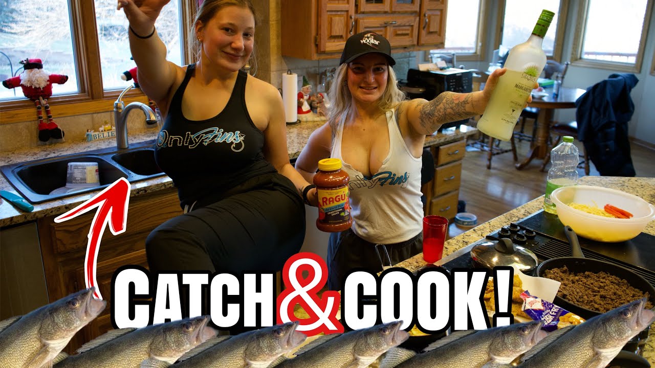 Ice Fishing In A BLIZZARD For A Tasty GOURMET MEAL!!! (Catch & COOK!!)