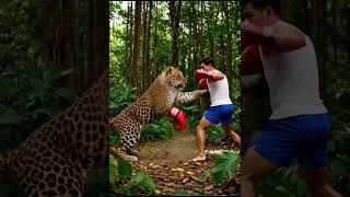 HUMAN VS LEOPARD — WHO WINS? 🐆💀 #shorts #humanvsanimal
