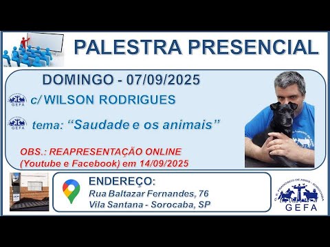 Assista: Palestra Presencial - c/ WILSON RODRIGUES JR. (07/09/2025)