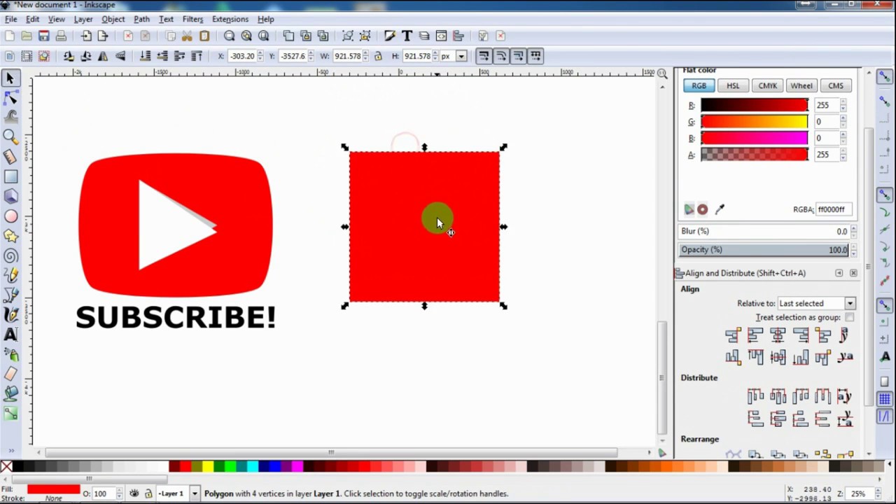  TUTORIAL  INKSCAPE Membuat desain  logo subscribe dengan  