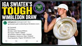 Iga Swiatek's tough Wimbledon draw as she attempts to defend crown