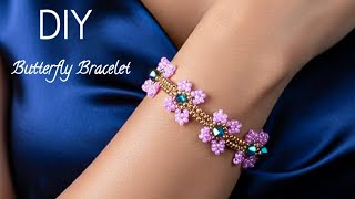 DIY Seed Bead Butterfly Bracelet Tutorial | Perfect Spring Jewelry 