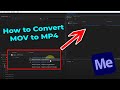 How to convert mov to in adobe media encoder