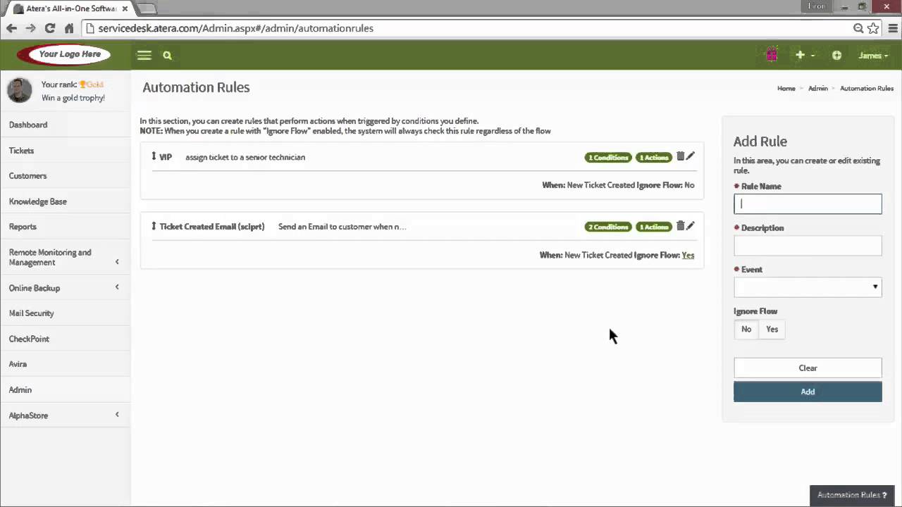 Add Automation Rules | Atera Cloud IT Management - YouTube