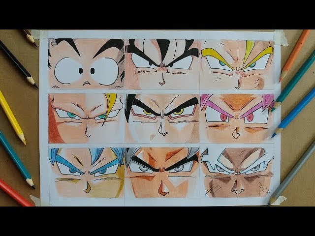 Como Dibujar los Ojos de Goku en todas sus Transformaciones | How to draw  the eyes of Goku - YouTube