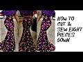 How to cut & sew eight pieces gown || Eight pieces skirt || Detailed || Amazing Sewing Corner