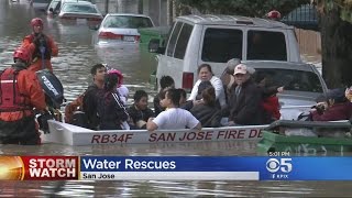Rescue Crews Pull Residents From Flooded Homes In South San Jose