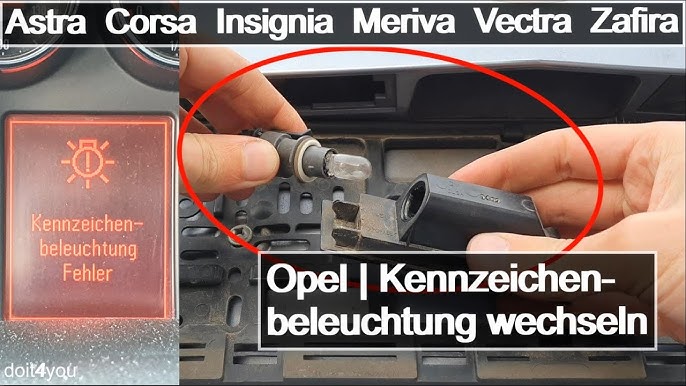 Kennzeichenbeleuchtung wechseln beim Opel Astra H / Zafira / Meriva / Corsa  / Vectra 