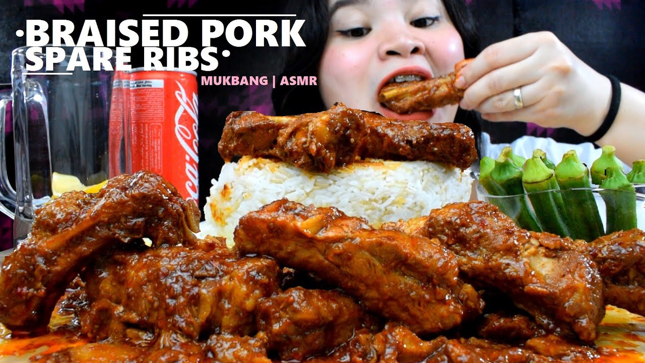 BRAISED PORK SPARE RIBS MUKBANG | PUTOK BATOK | MUKBANG PHILIPPINES | HANIMACE TV