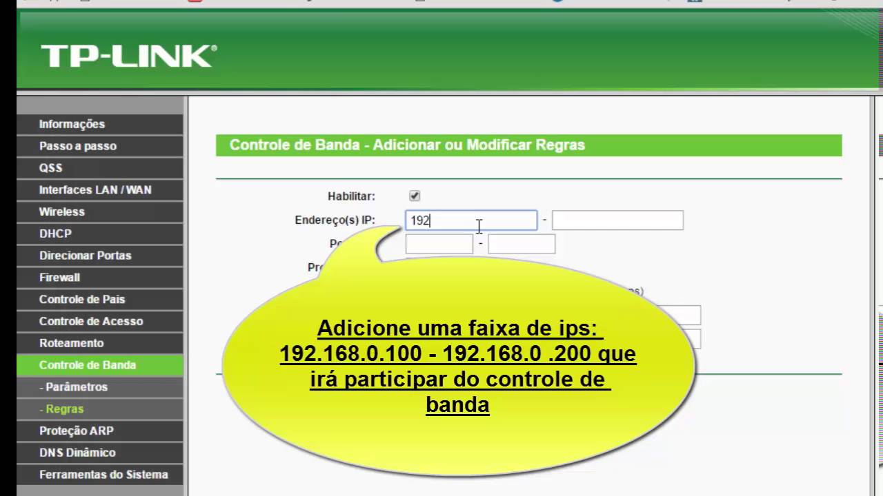 Controle de banda no Roteador Tplink WR740N