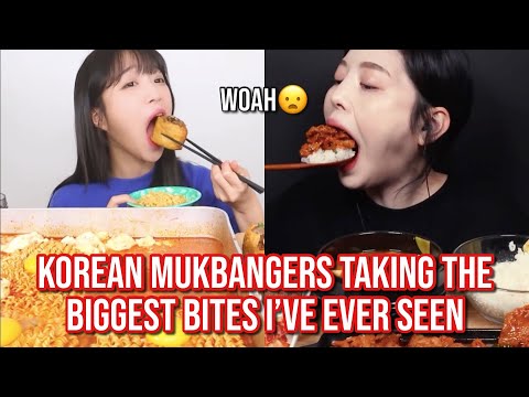 korean mukbangers taking the BIGGEST bites i've ever seen