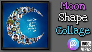 Printable Moon Shape Collage in PicsArt app | Picsart collage editing new style screenshot 1