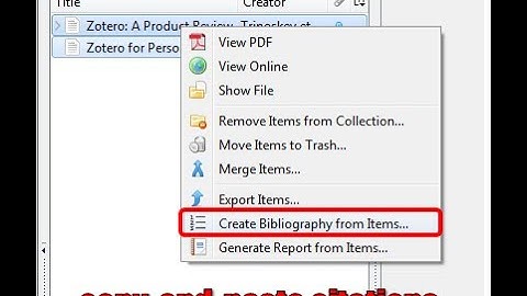 How create a bibliography using Zotero and copy it to Word