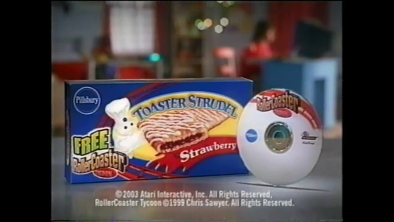 Pillsbury Toaster Strudel RollerCoaster Tycoon Free Game Promotion TV Commercial - 2003