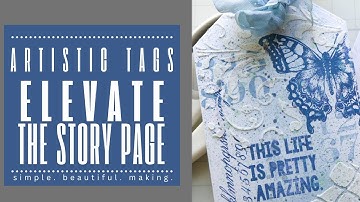 Mixed Media Tags for Scrapbooking | ***new Tim Holtz Stamp & Stencil Ideas