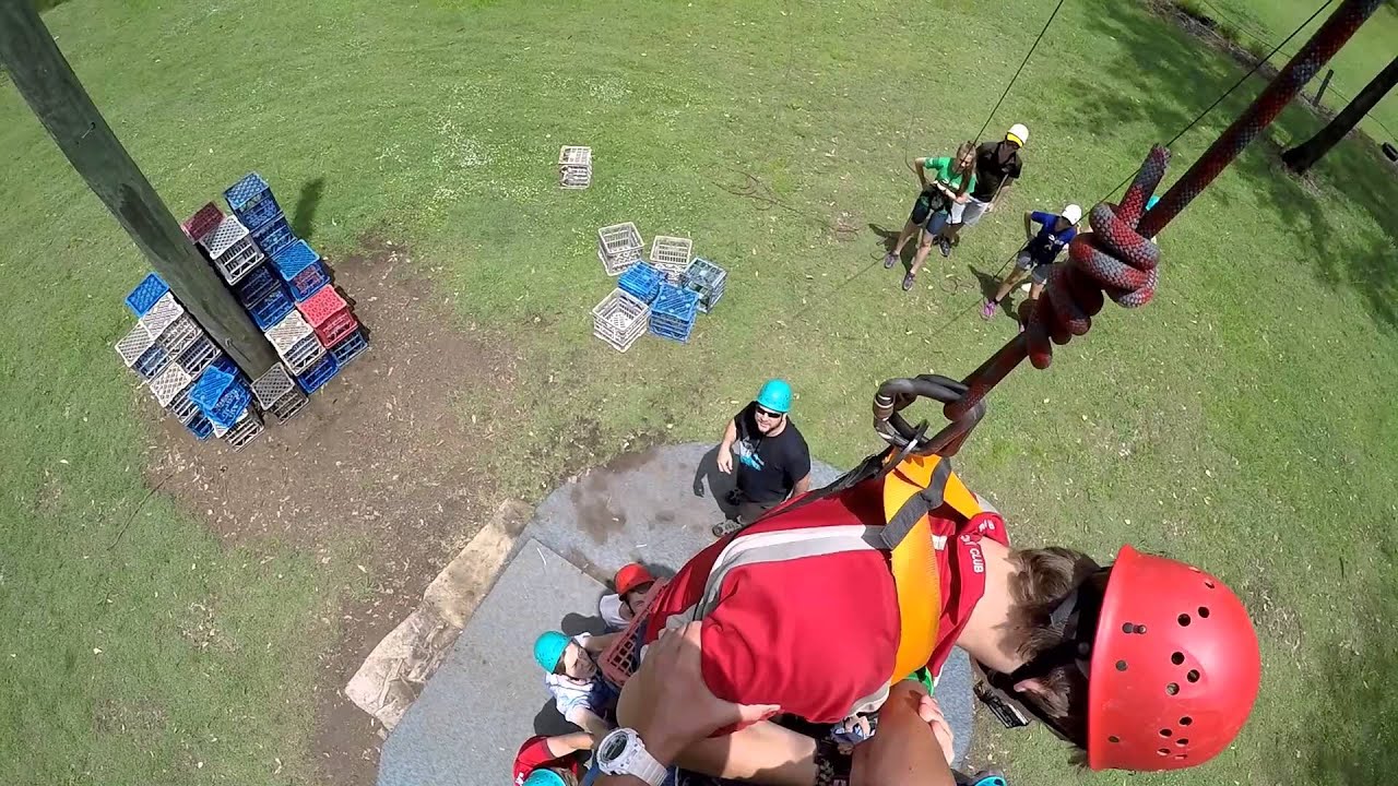 high ropes crate stacking at camp Moogerah with a GoPro - YouTube