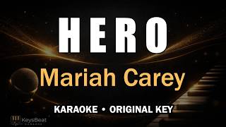 Mariah Carey - Hero (Karaoke Piano Original Key with Drum &amp; Lyrics)