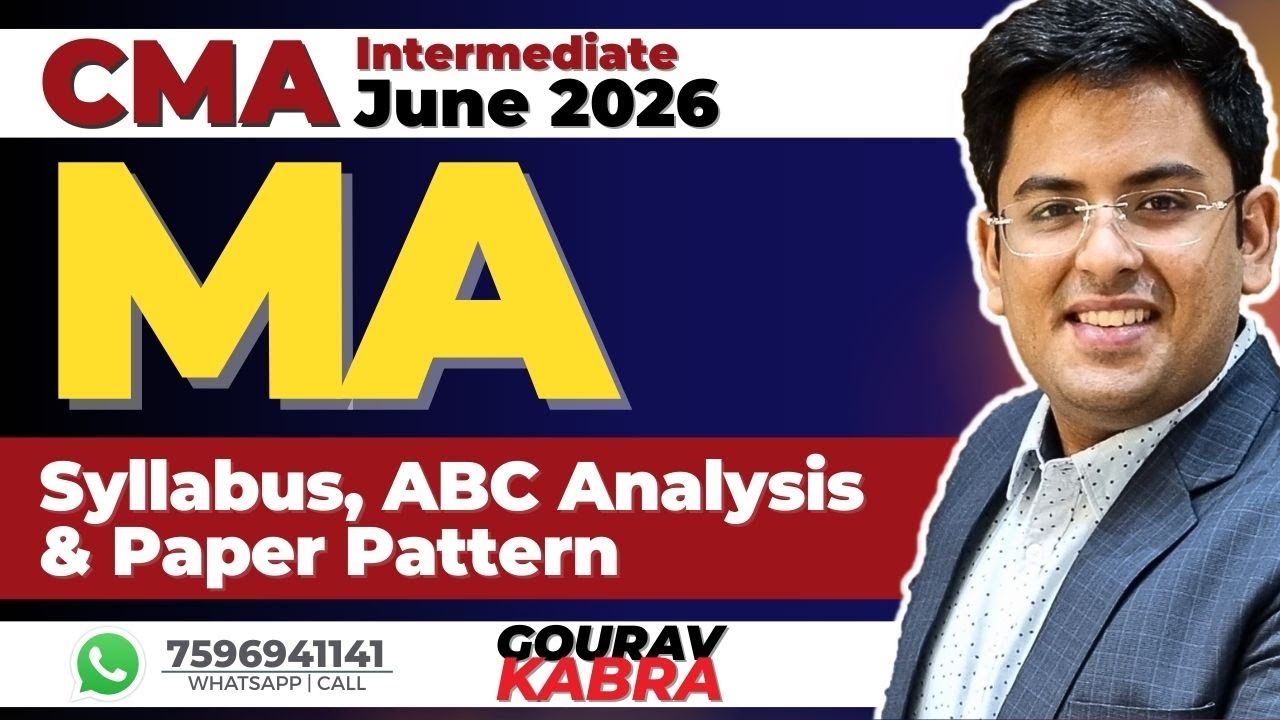 CMA Inter MANAGEMENT ACCOUNTING | June (2026) | Syllabus, ABC & Paper ...