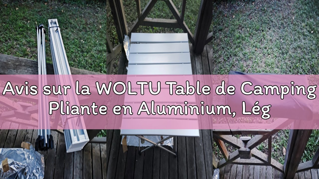 Table de camping pliante en aluminium, portable et durable