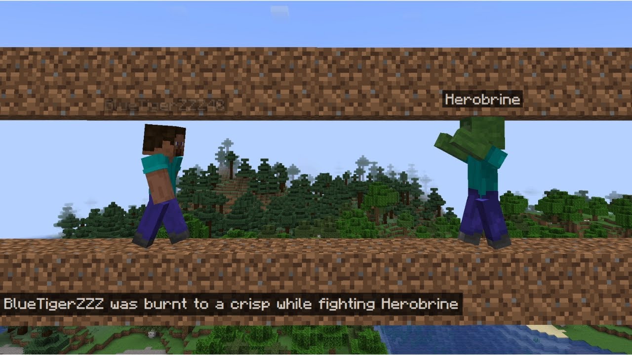 Naming a zombie Herobrine then dying in a server