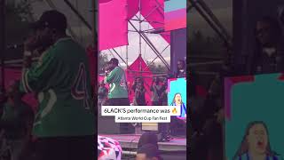 @6LACKOfficial 's performance at Atlanta World Cup fan fest was 🔥.