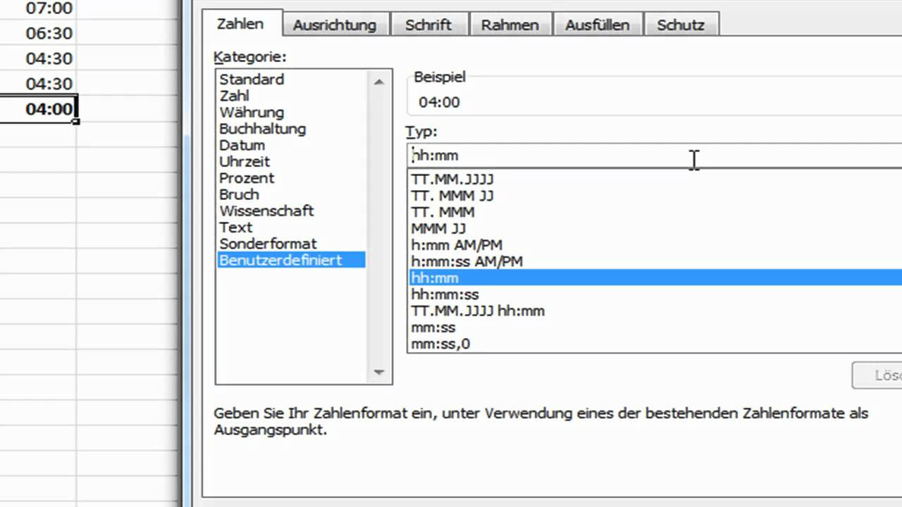 Update Video-Tutorial Excel: Stunden addieren