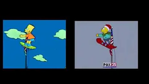 The Simpsons Intro Comparasion Original Intro and Christmas Intro