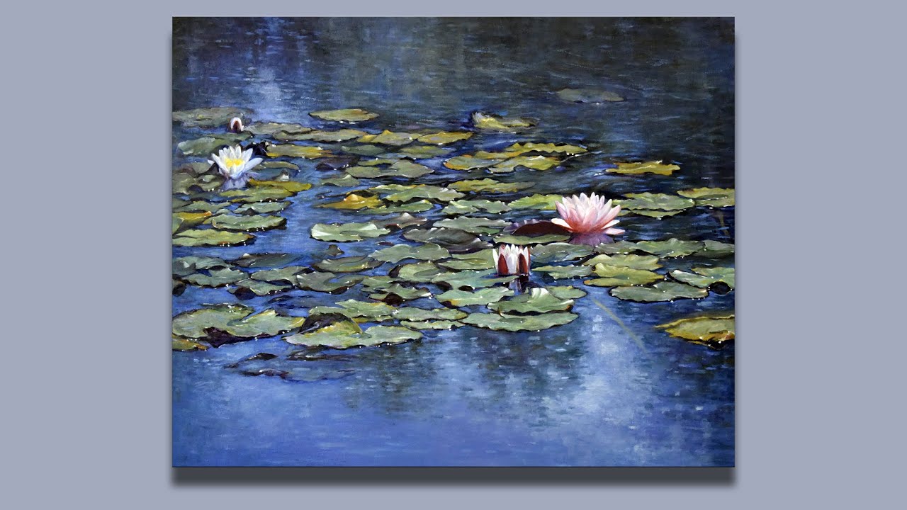 Pond with water lilies | PAINTING PROCESS | Landscape | OIL PAINTING | FOR BEGINNERS | # 73 
