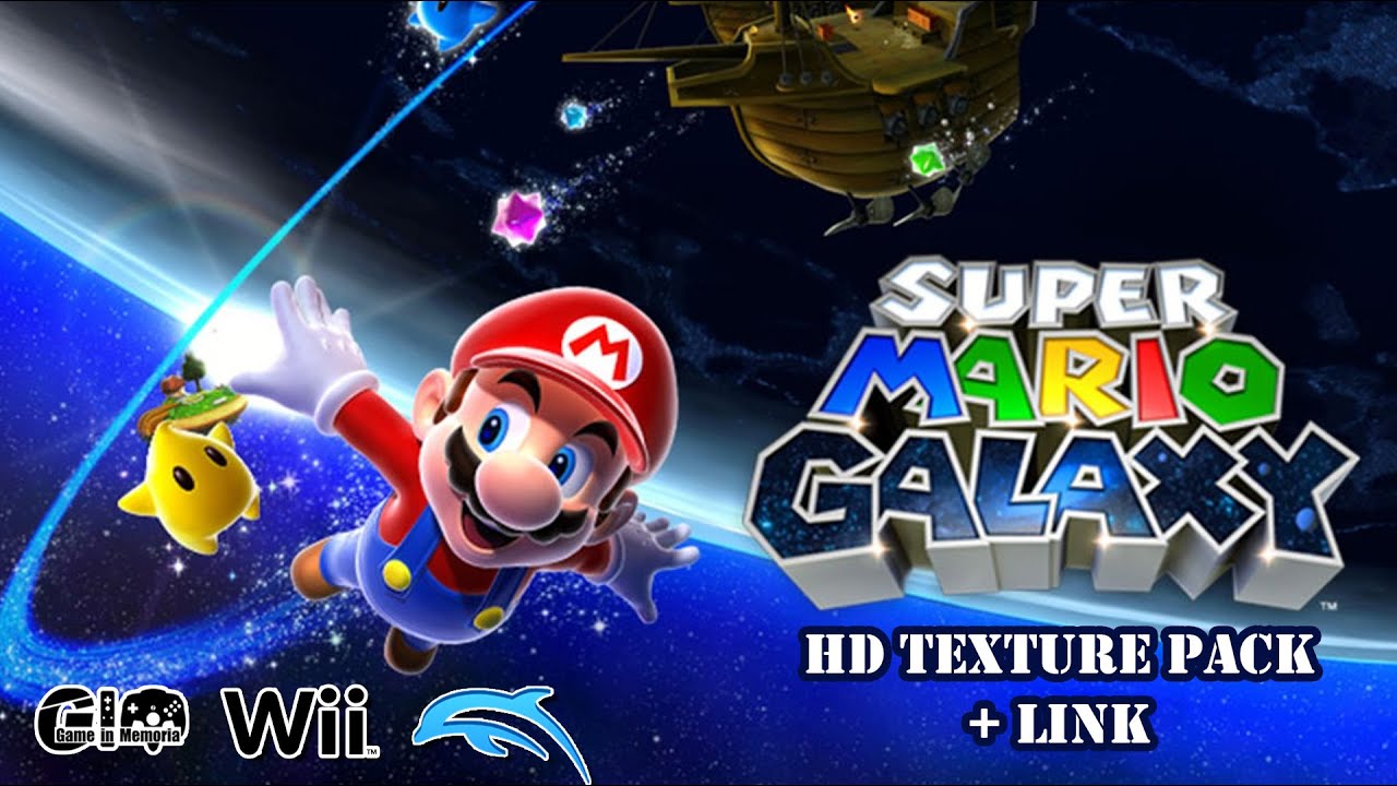 Super Mario Galaxy 1 HD Texture Pack + Link 1080p Dolphin