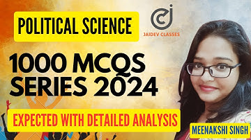 UGC NET 2024 I 1000 MCQs Series on Political Science Part 6 I Meenakshi Singh