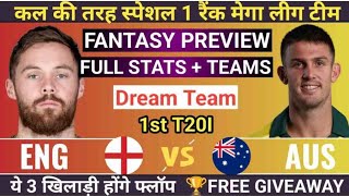 England vs Australia 1st t20 dream11 prediction, the Rose Bowl Pitch Report, Dream11 team,aus vs eng