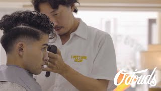 【メンズ髪型 バーバースタイル】パーマを生かしたオールバック & 73サイドパートの2wayスタイル - BARBERS POINT - #名古屋 #愛知 #BARBER #フェード