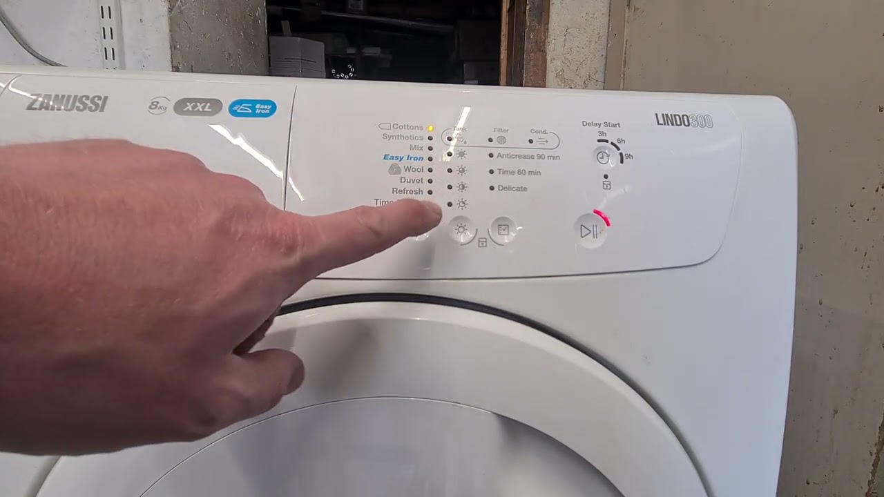 zanussi lino300 dryer model number zdc8202p putting in test mode and error - YouTube