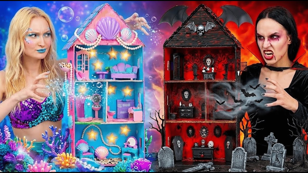 Лайфхаки для оформления комнаты в стиле «Русалка против вампира»! 🏠 Кто победит в битве за дом мечты