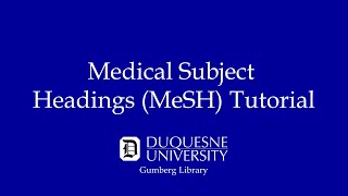 MeSH Tutorial