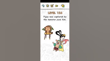 Brain challenge puzzle level 126 Pigsy was captured by the monster, save him walkthrough
