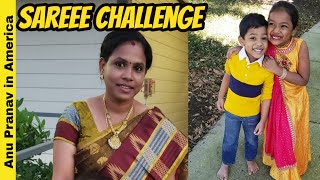Saree challenge in Lockdown | INSTANT CHICKEN CUTLET | USA Tamil Vlog | anu pranav in america